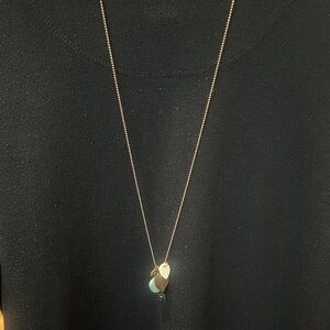 American Eagle Outfitters Silver-Tone Necklace with Blue and White Accents